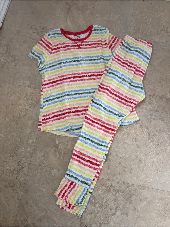 Crayola Other - Women’s Crayola Multicolor Stripe Short-Sleeve Pajama Set with Red Trim size XL